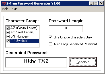 S-Free Password Generator V1.00